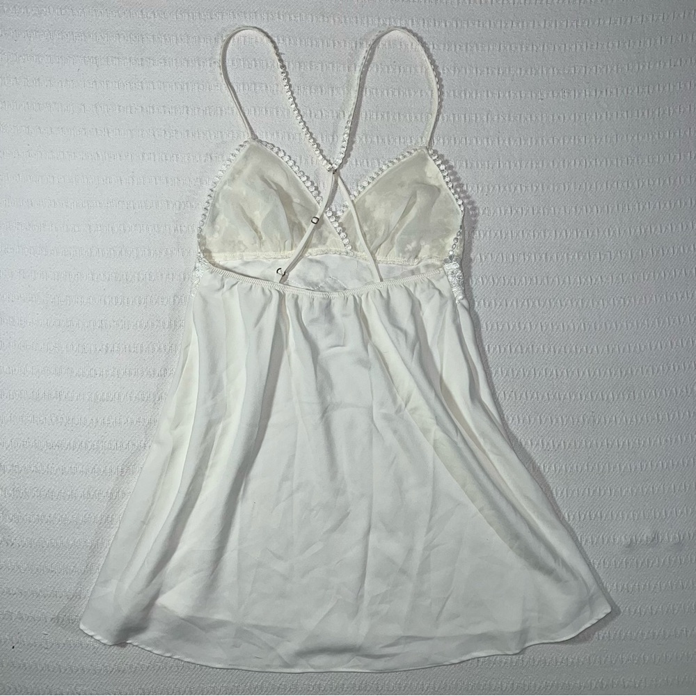 Flora Nikrooz Womens Embroidered Satin Chemise Slip Dress XS Bridal Coquette - Picture 2 of 8